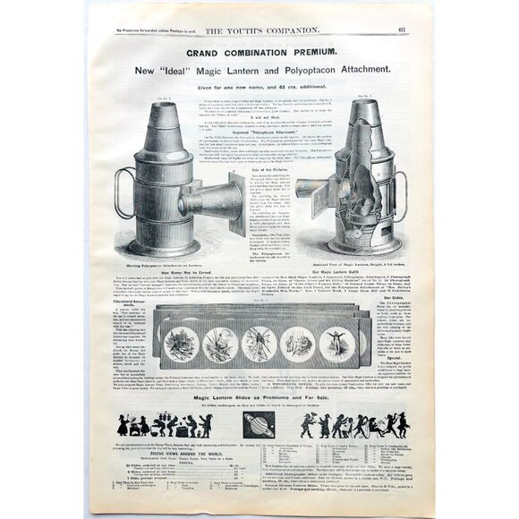1886 Magic Lantern Projector Advertisement Full Page Movies Pictures DWYY8 - Picture 2 of 2